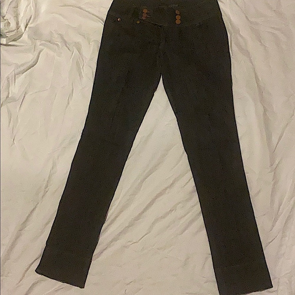 High Rise Dark Skinny Leg Denim